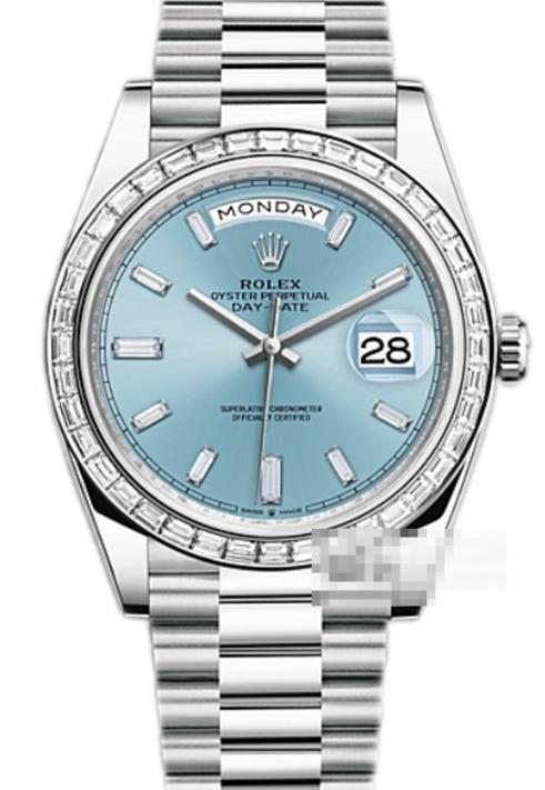 ロレックスコピー時計Day-Date m228396tbr-0002、40mmプラチナの風格
